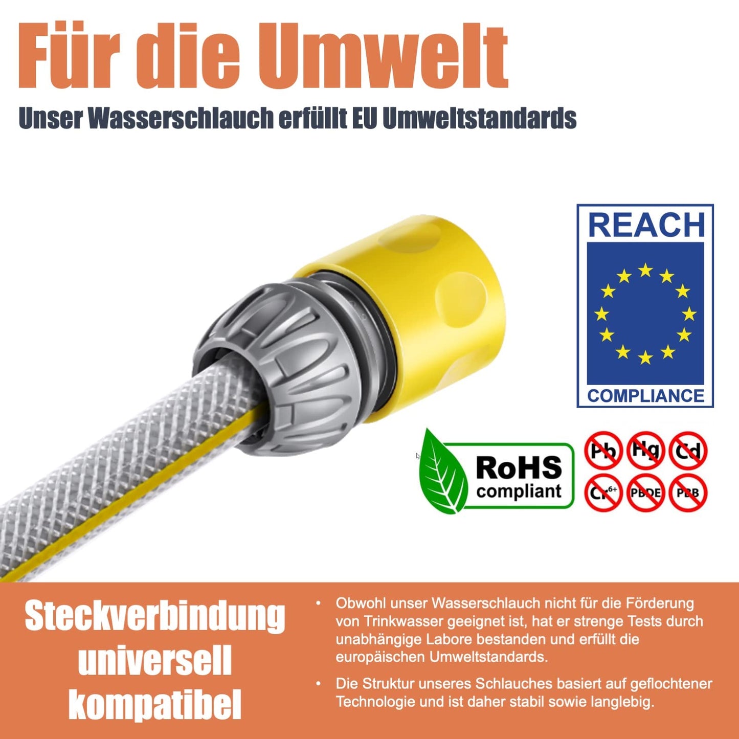 FANZTOOL 35m Schlauchtrommel mit Wandhalterung & 8-Funktionen-Brause, Automatik-Aufrollung, 180° schwenkbar, RoHS geprüft